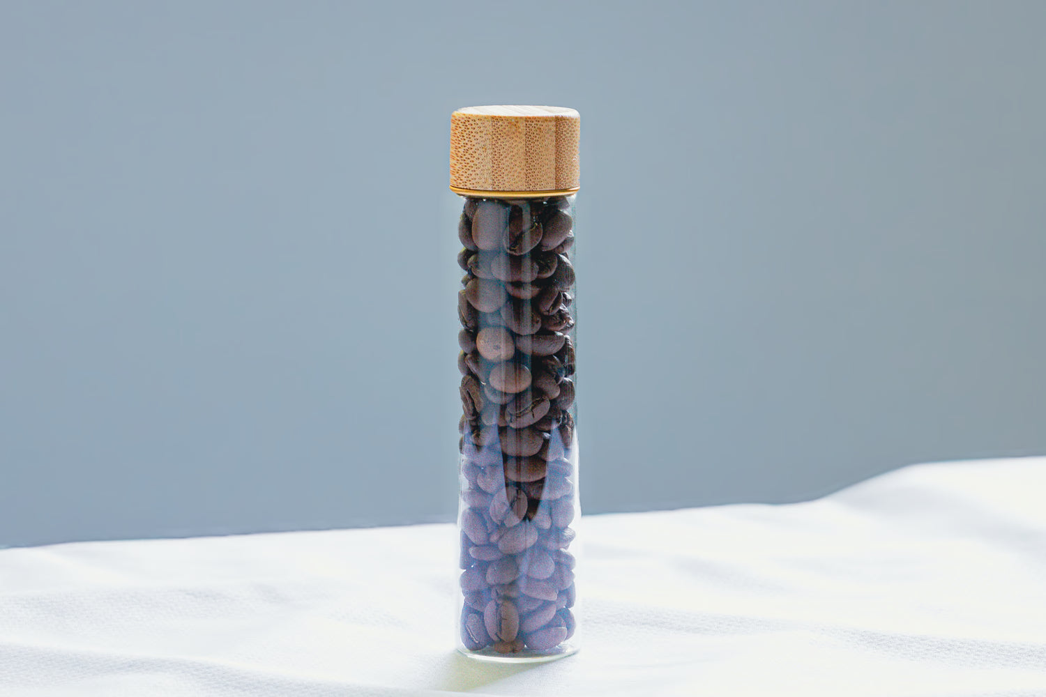 Coffee bean cellar with coffee inside of it