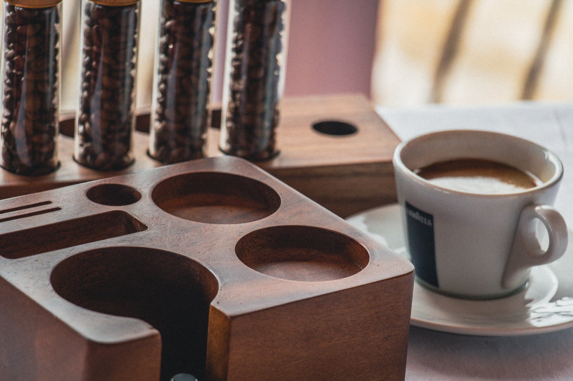 Wooden tamping station empty