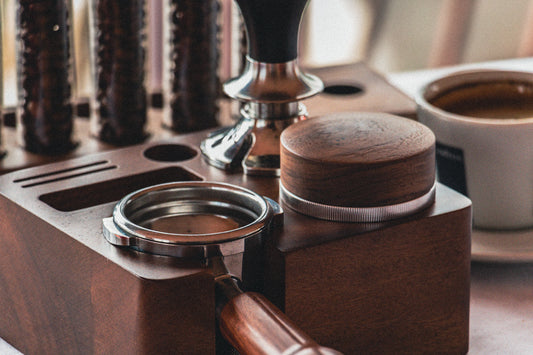 Wooden tamping station in use